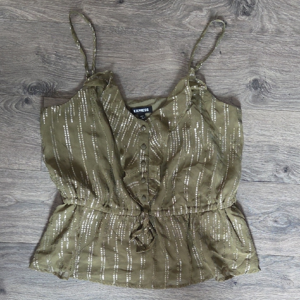 Express Shimmering Olive Camisole
